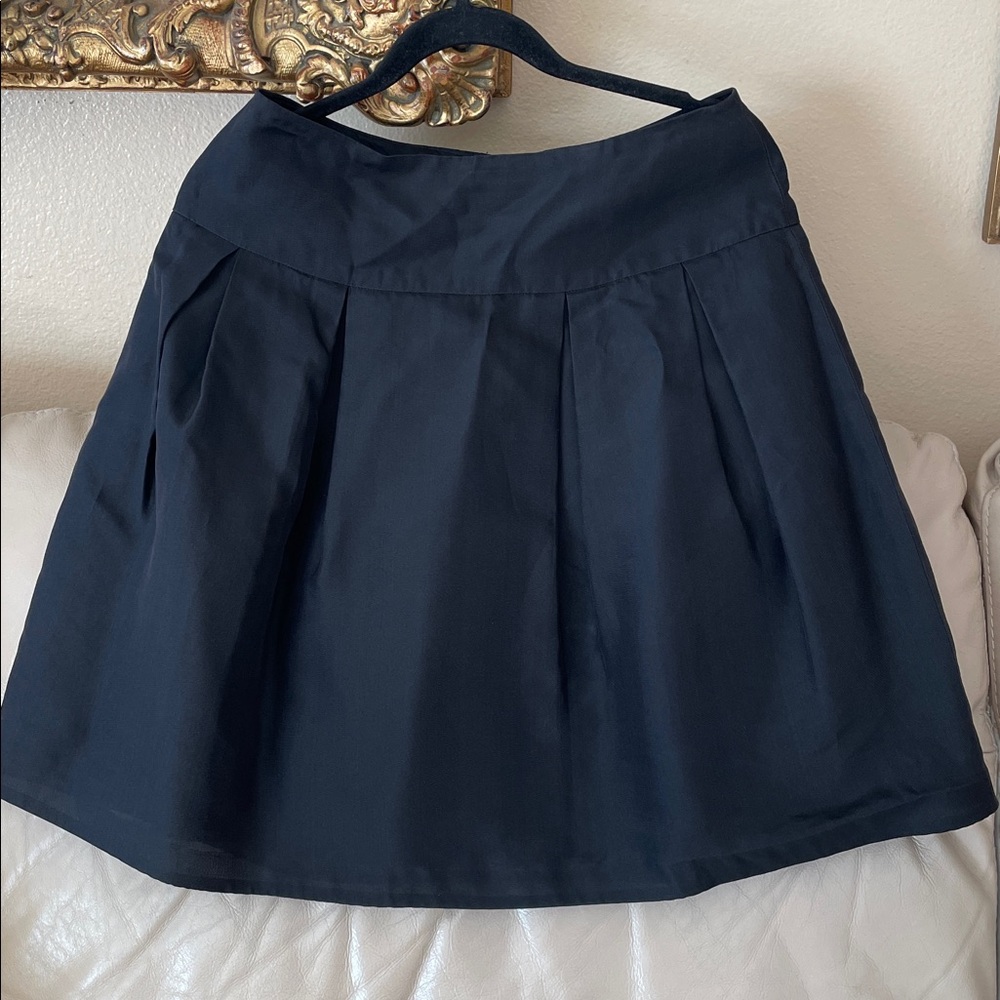David Meister Classic Black A-Line Semi Pleated Skirt Tulle Lining - Picture 8 of 8